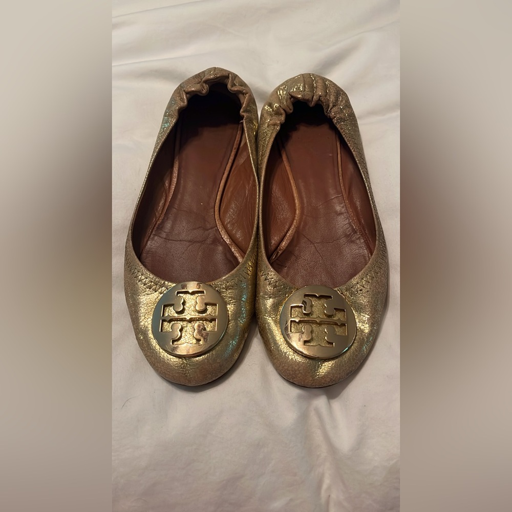Tory Burch Gold Ballet Flats